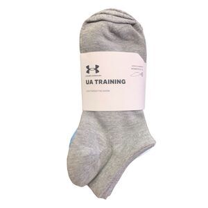 Under Armour Womens UA Training Lightweight No Show Socks, 6 Pair - Grey/Blue